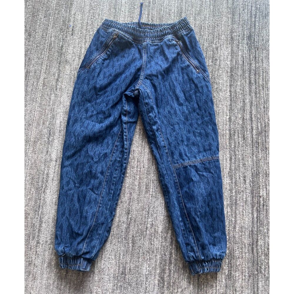 Adidas Originals X Ivy Park Tonal Monogram Denim Jeans M